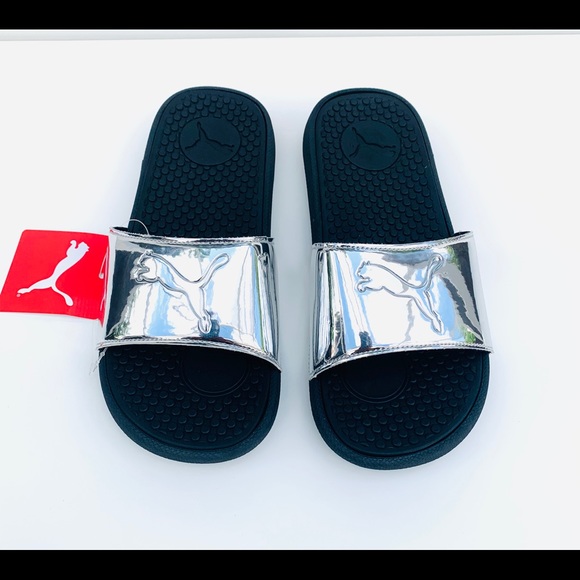 PUMA Cool Cat Women Metalic Silver Slides - Picture 3 of 9